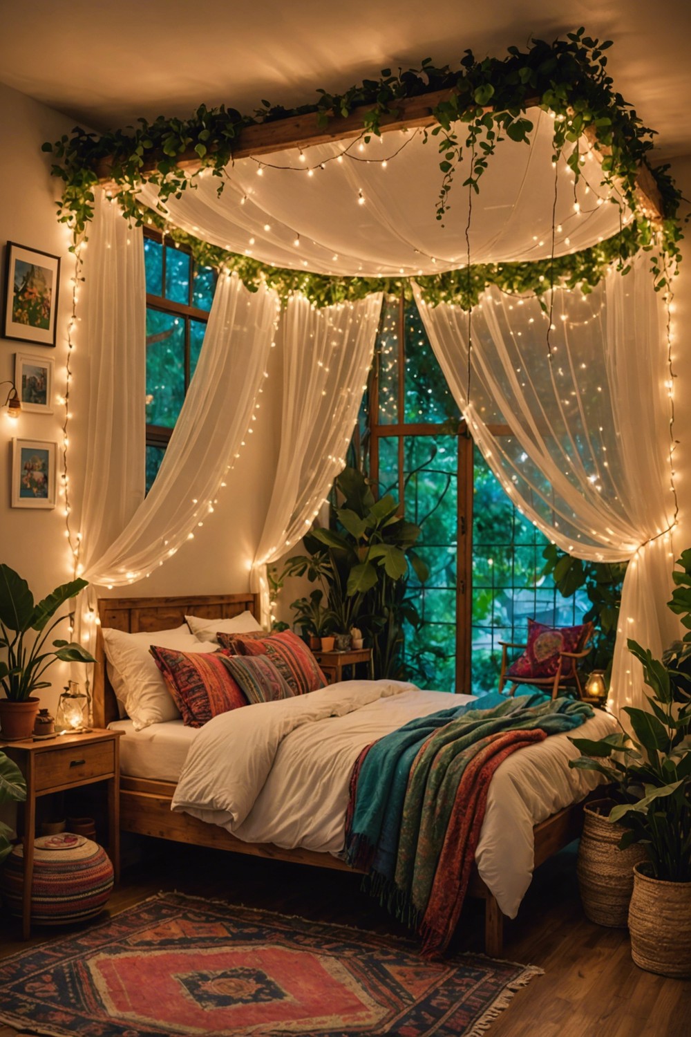 Fairy Lights with Rainbow-Colored Bulbs