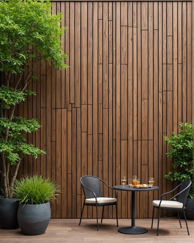 Faux Bois Wood Patio Wall