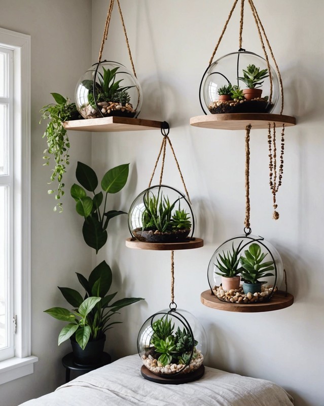Floating Shelf with Hanging Terrarium