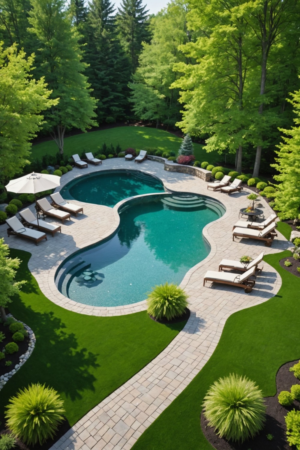 Free-Form Deck with Artificial Turf
