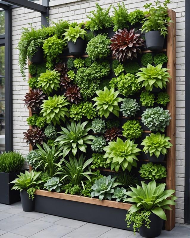 Freestanding patio vertical garden.