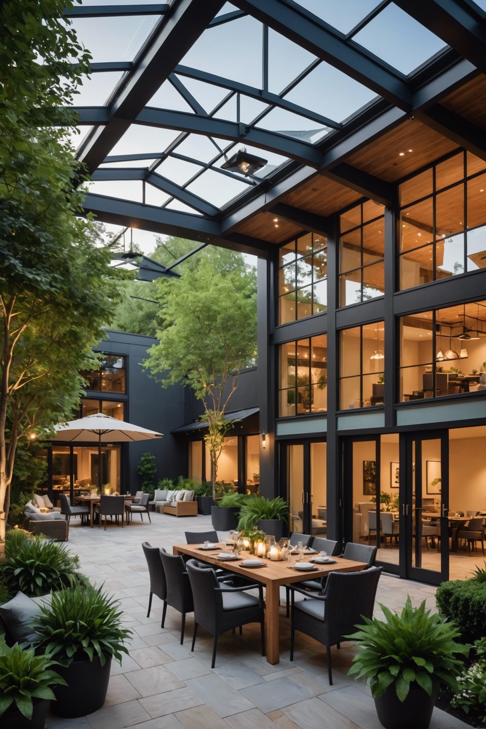 Gabled Patio with Skylights
