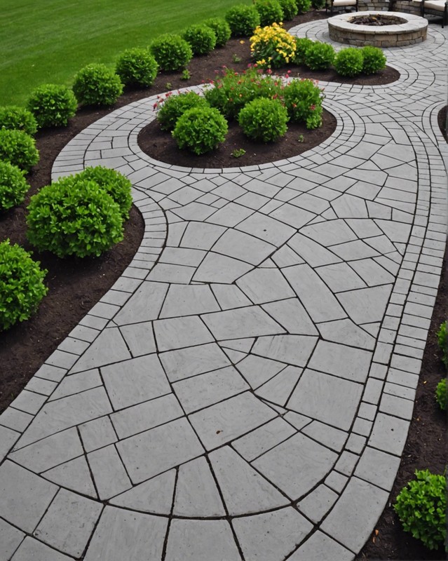 Geometric Curves with Concrete Pavers