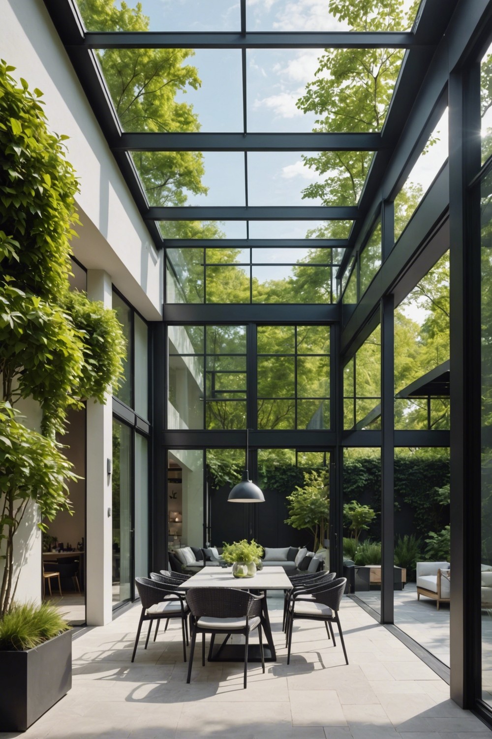 Glass Roof for Transparent Look