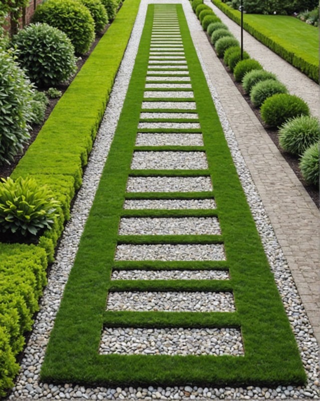 Gravel Path with Turf Strips