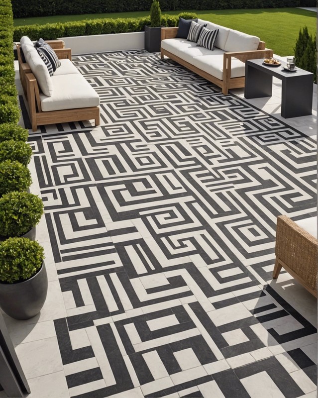 Greek Key Pattern Porcelain Tiles from Porcelanosa