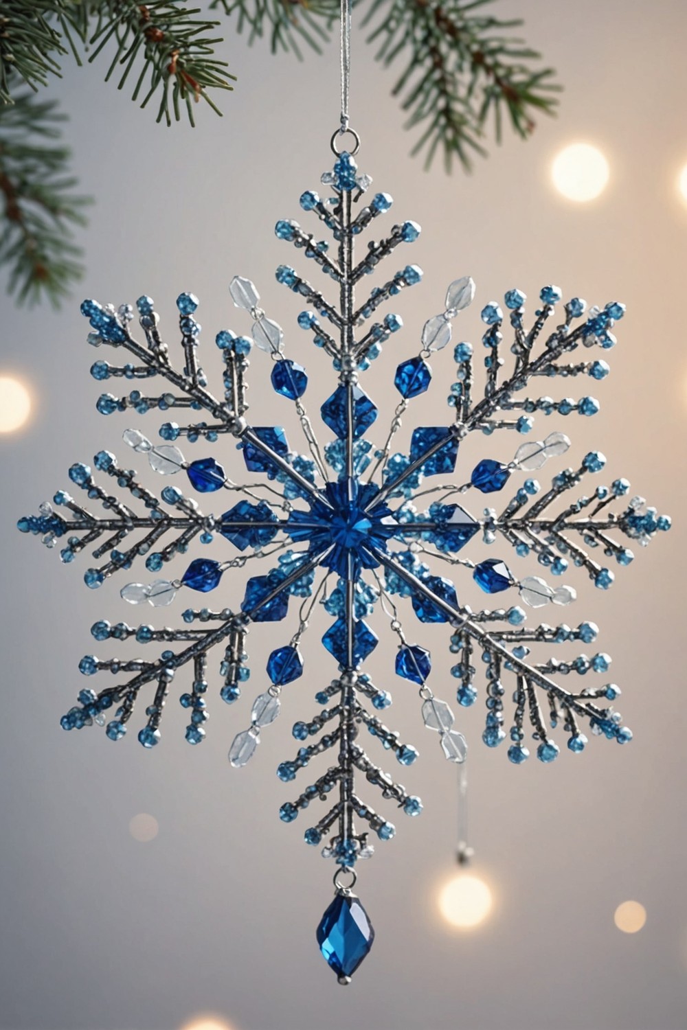 Handmade Beaded Snowflakes