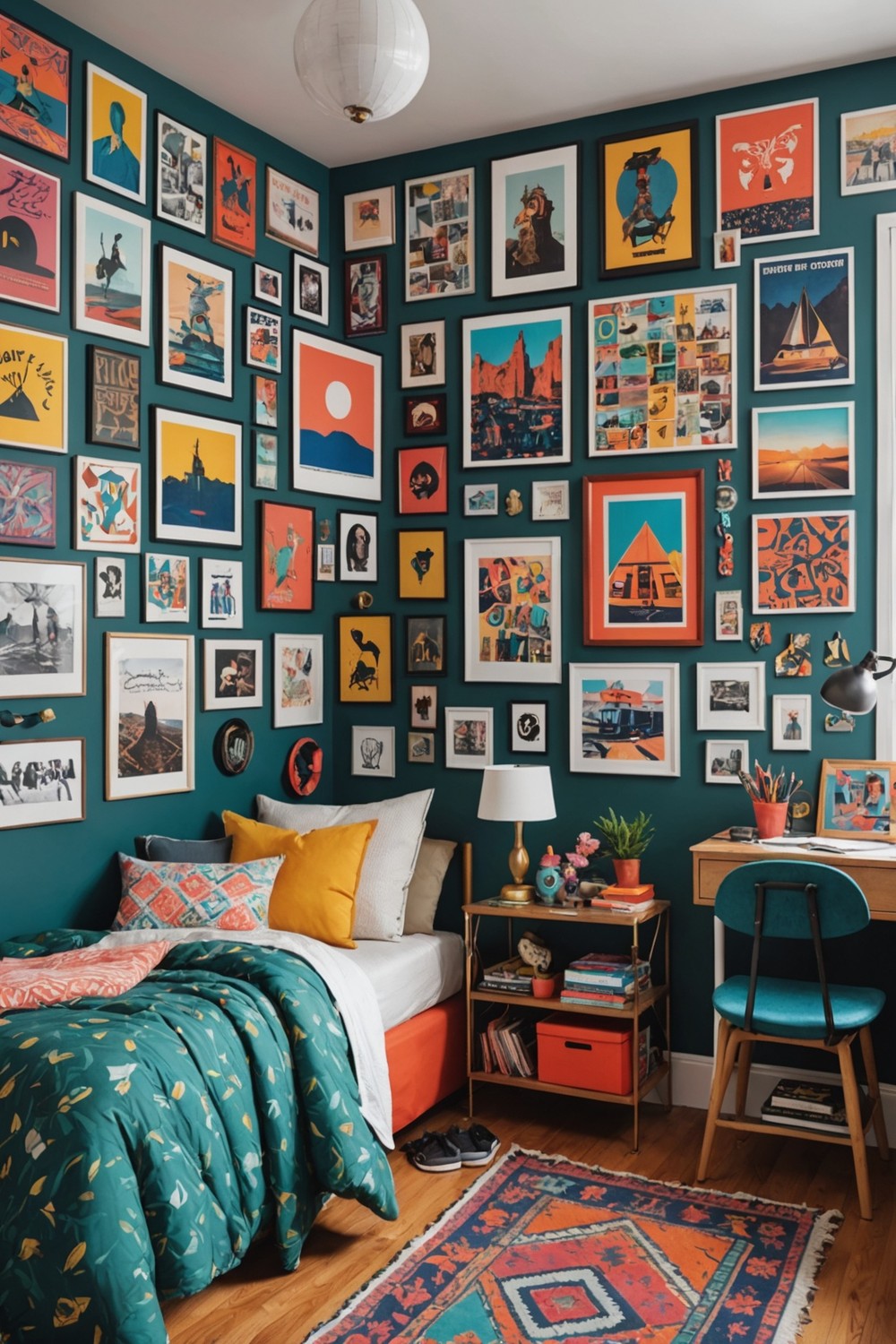 Hang quirky prints or posters