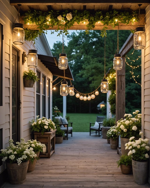 Hanging Lanterns with Mason Jars
