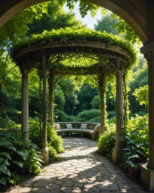 Hidden Gazebo with Lush Greenery