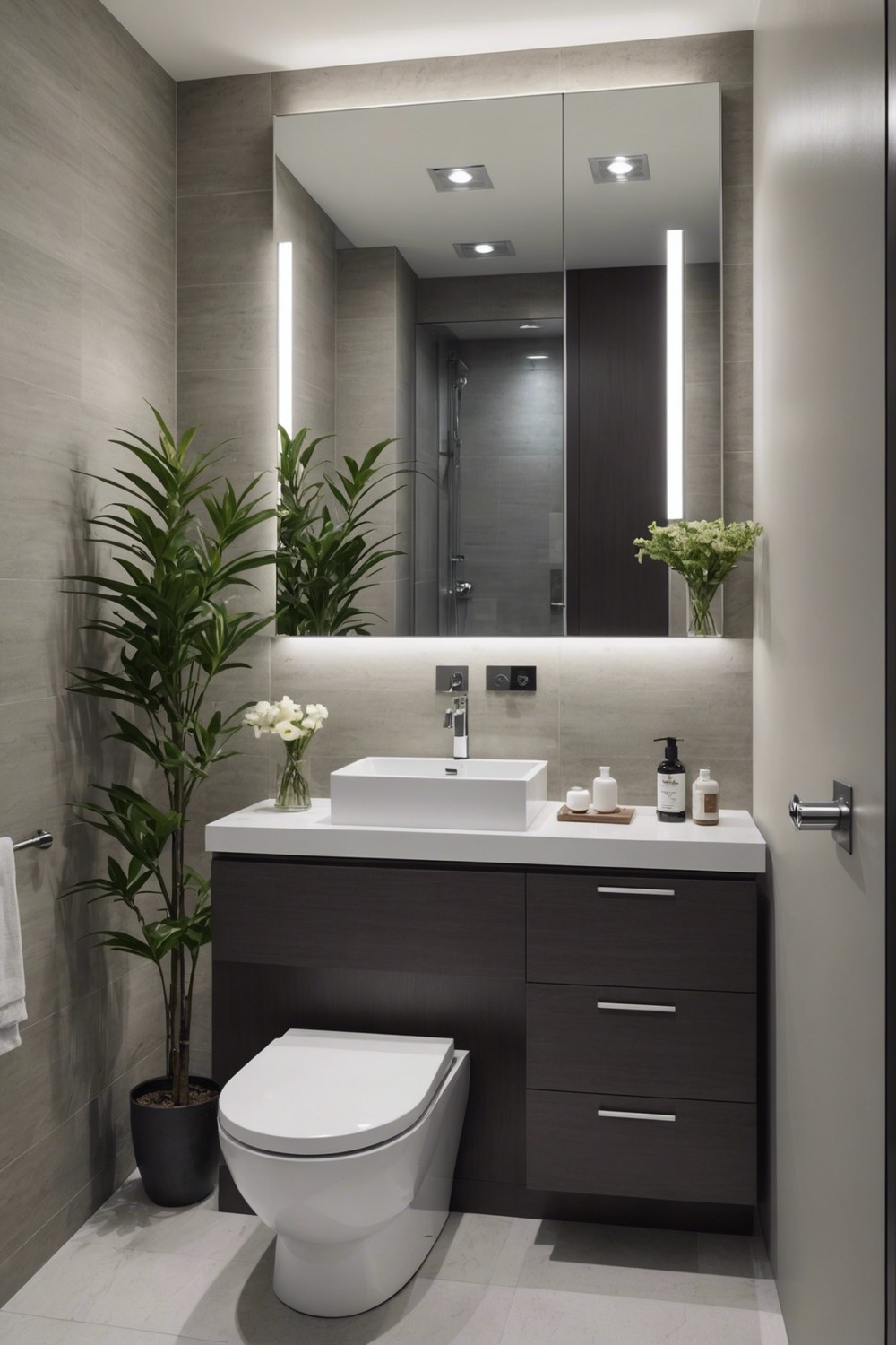 Incorporate a Medicine Cabinet with a Mirror