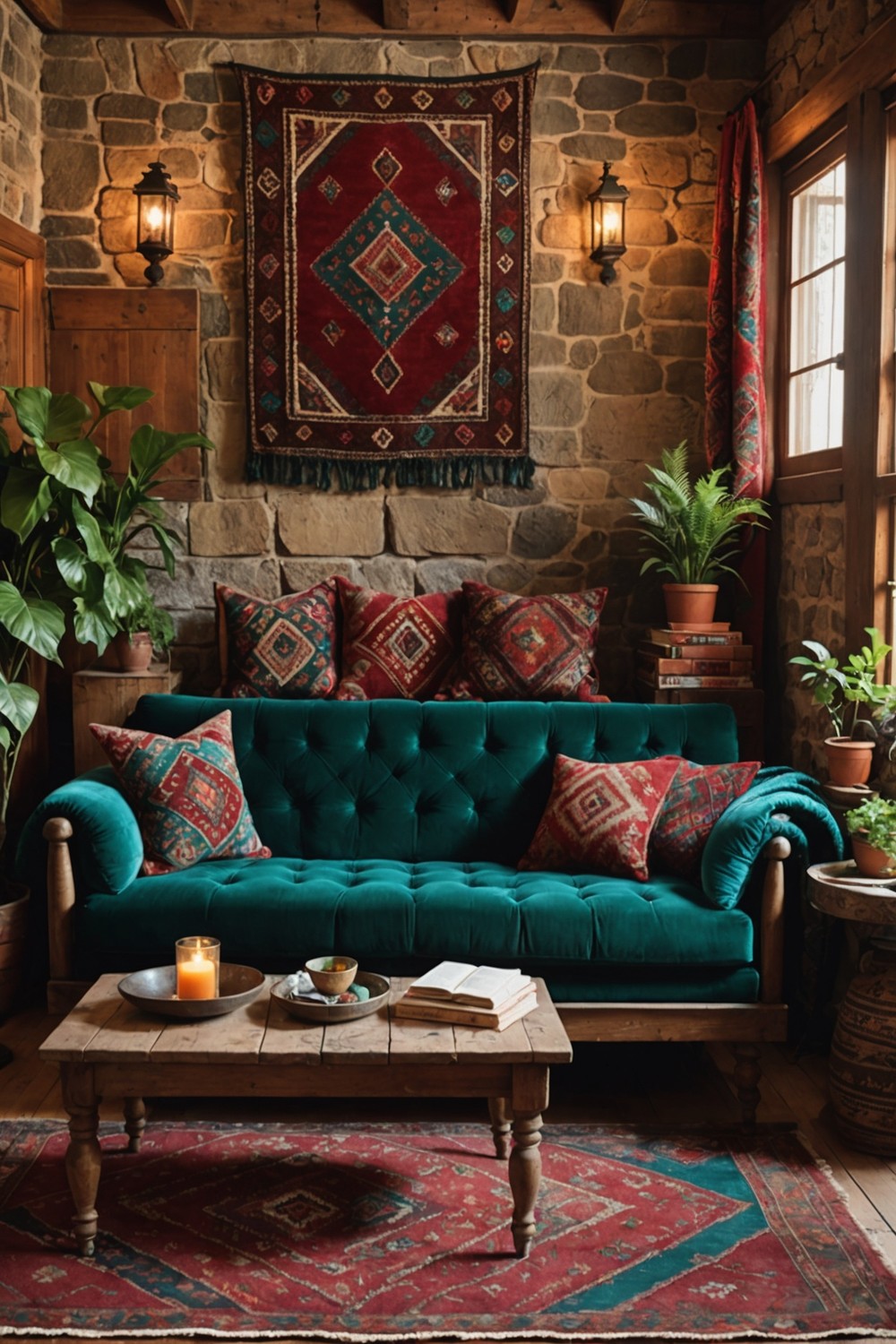 Incorporate Rich Textiles with an Embroidered Velvet Sofa