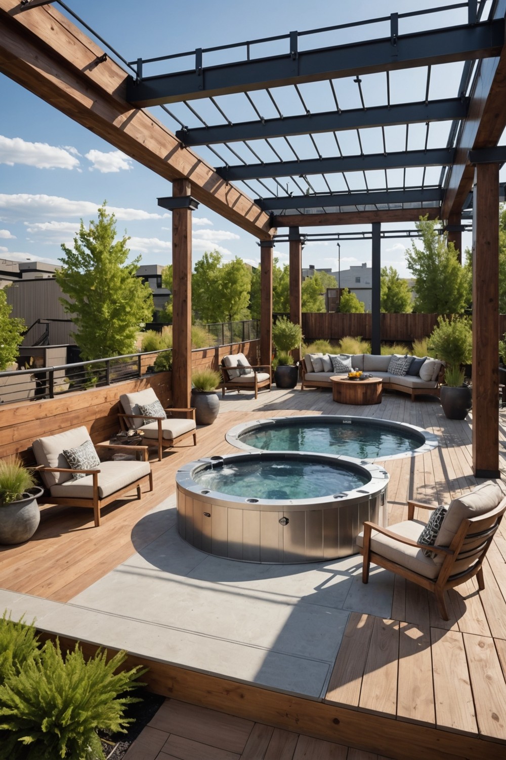 Industrial-Chic Deck with Metal Accents