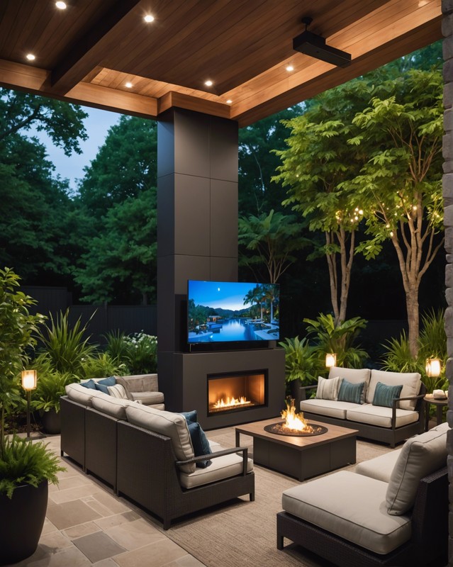 Install a TV lift cabinet on the patio