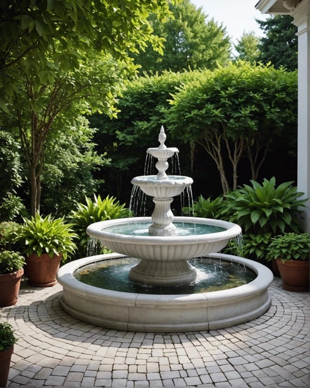 Install a white fountain