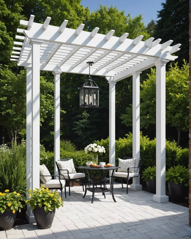 Install a white pergola or gazebo
