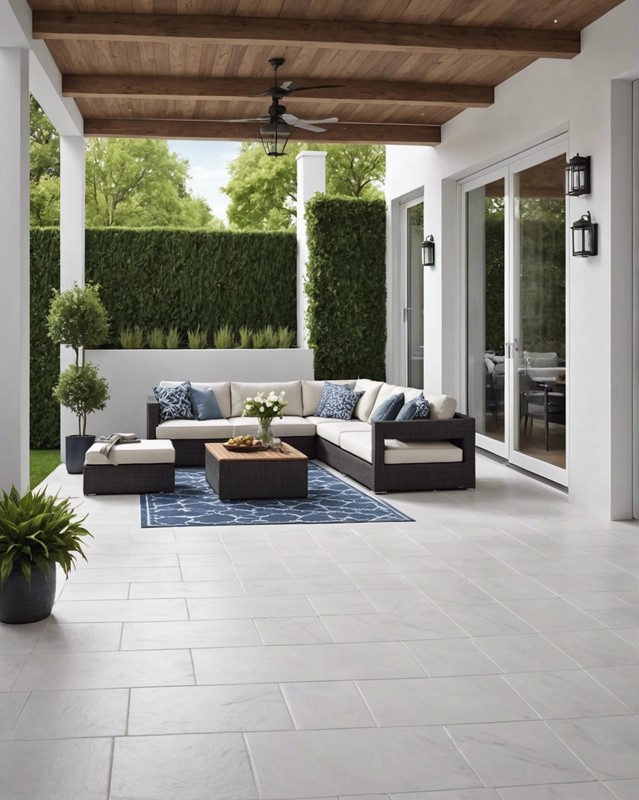 Install white porcelain or ceramic tiles