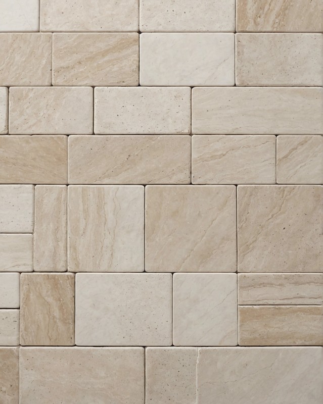 Install white travertine tiles