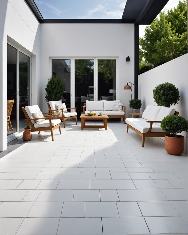Install white vinyl tiles