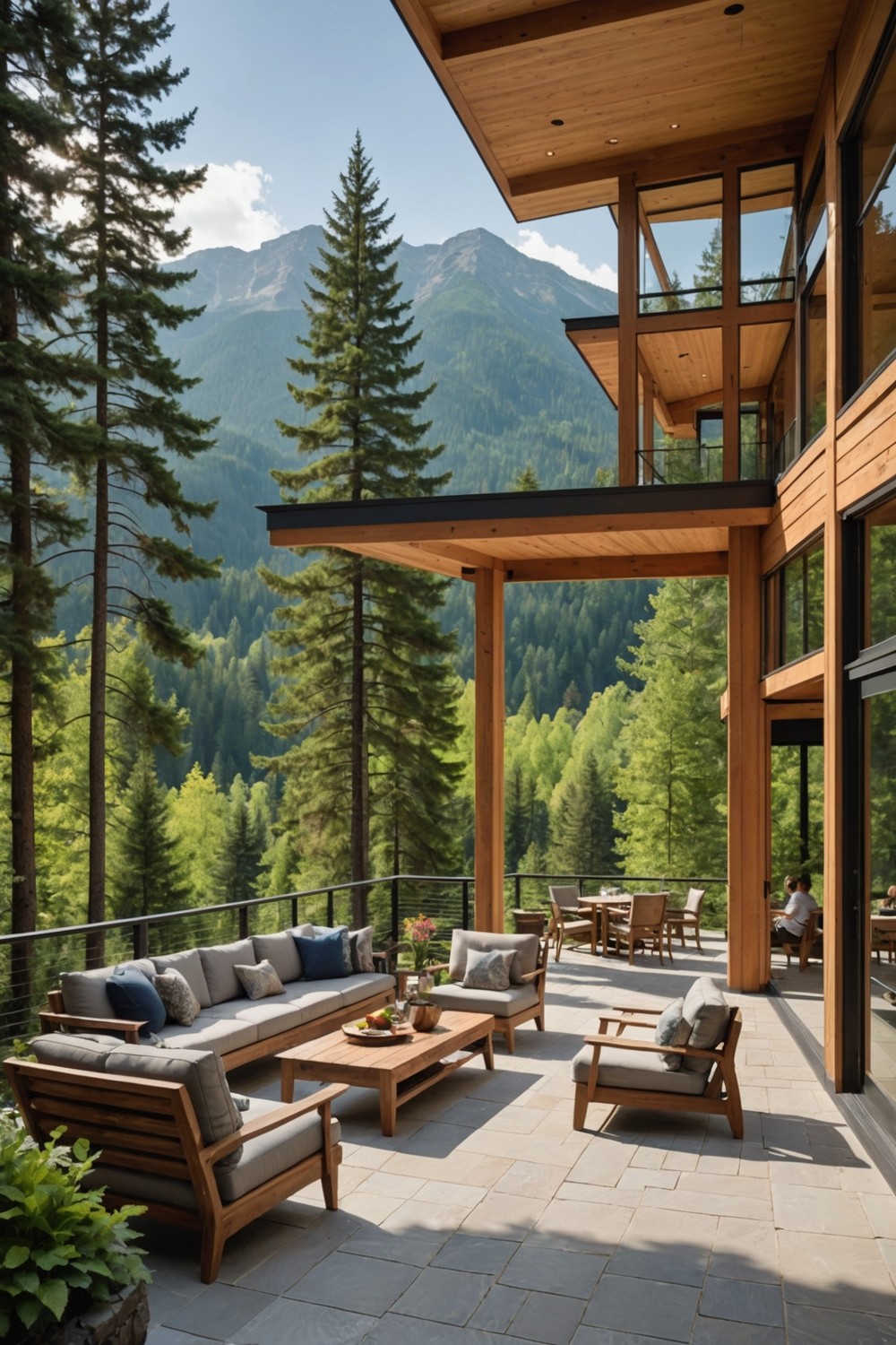 Large Porches with Built-In Seating