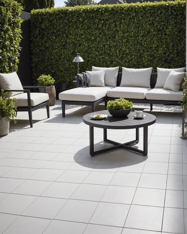 Lay down white rubber tiles