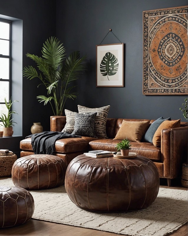 Leather Pouf