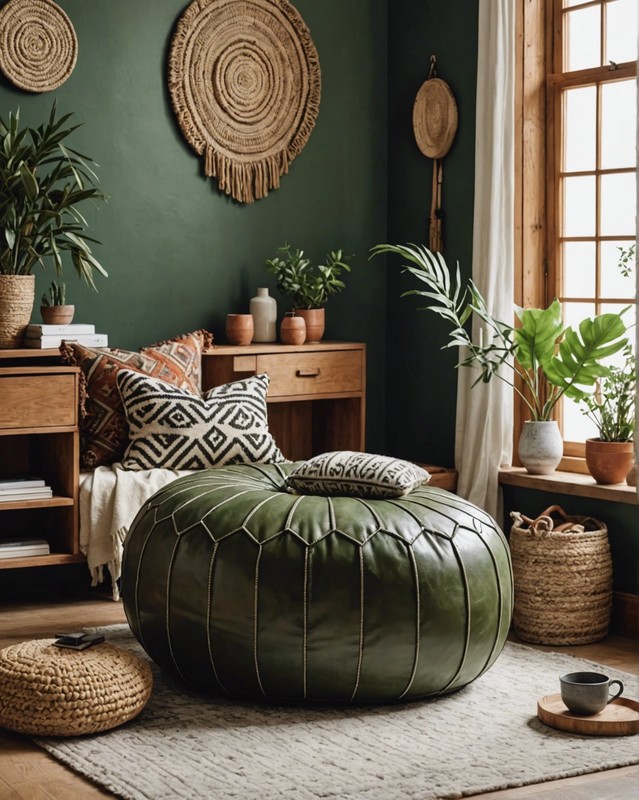 Leather Pouf