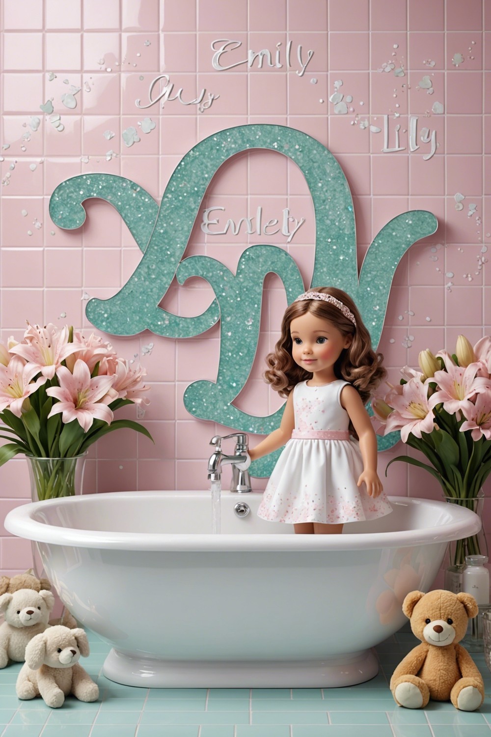 Little Lady's Name in Glittery Letters