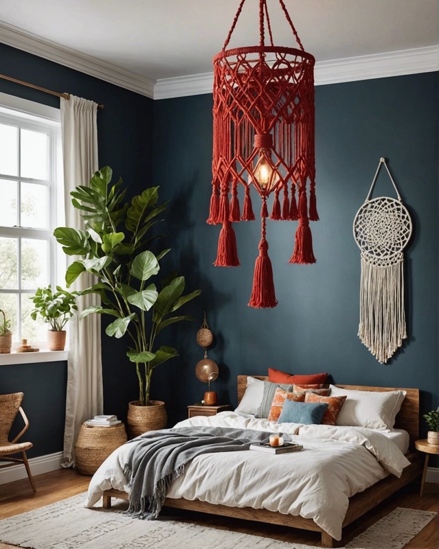 Macrame Chandelier with Woven Wall Art