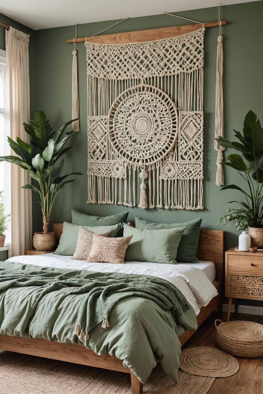 Macrame Wall Hangings in Sage Green