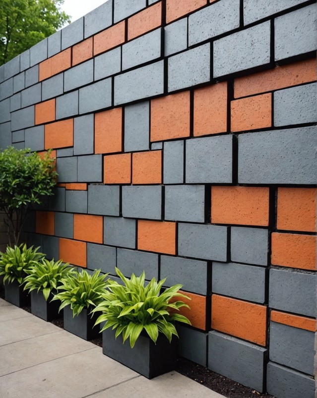 Metal and Cinder Block Wall