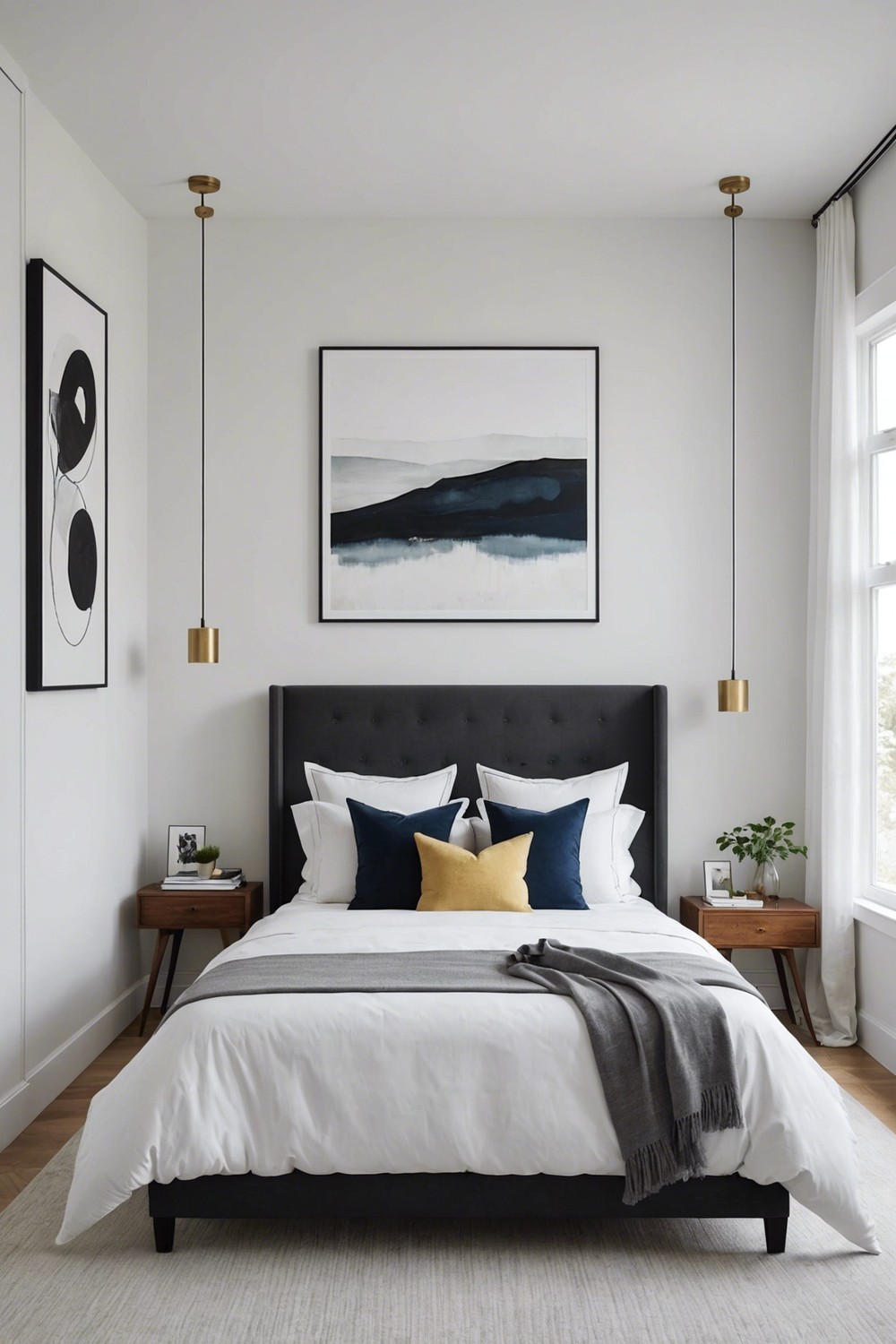 Minimalist Oasis with Bold Artwork