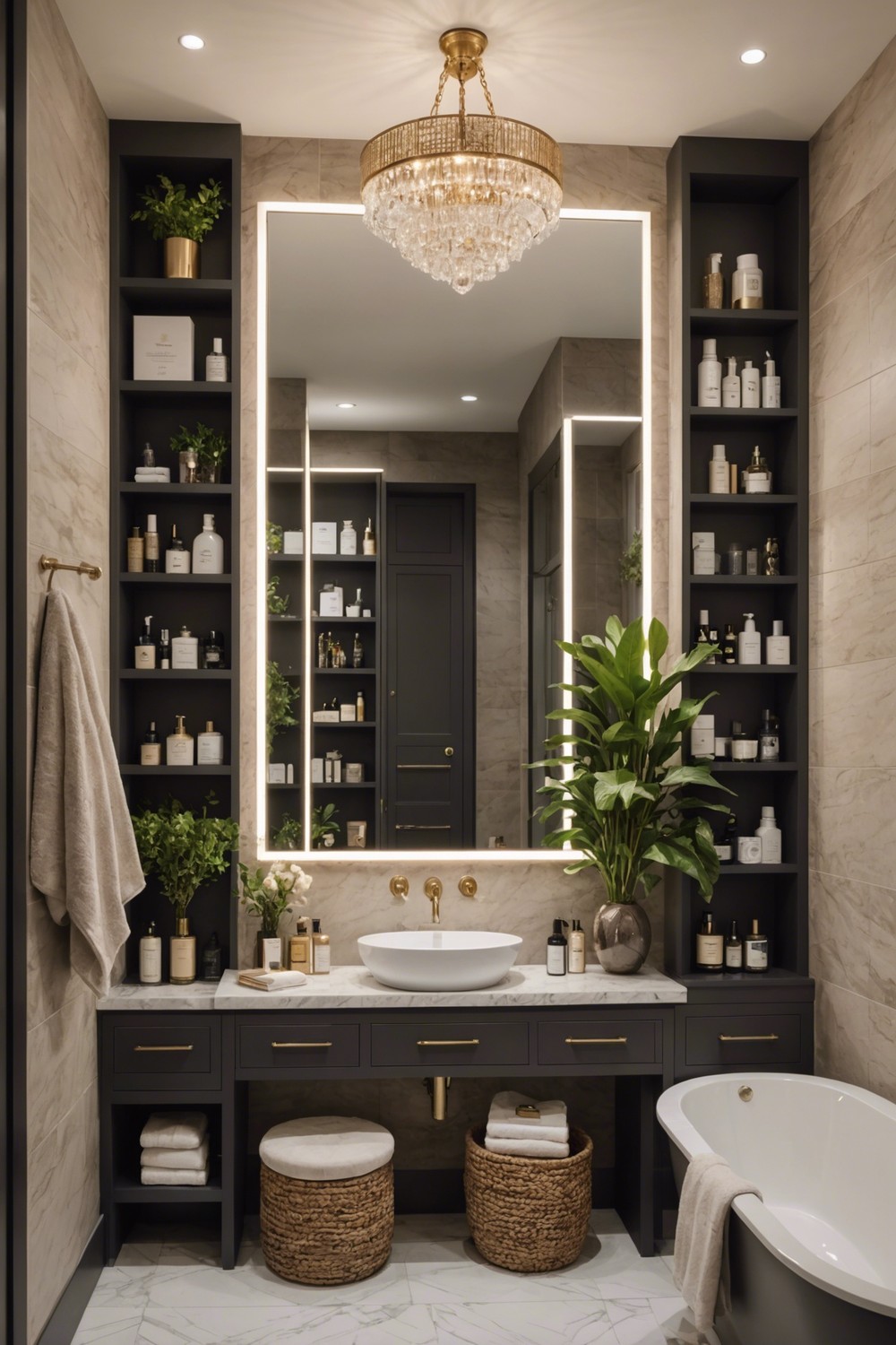 Mirrors with Built-in Shelves for Storage