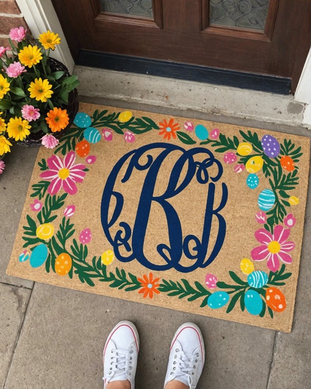 Monogrammed Easter Doormat