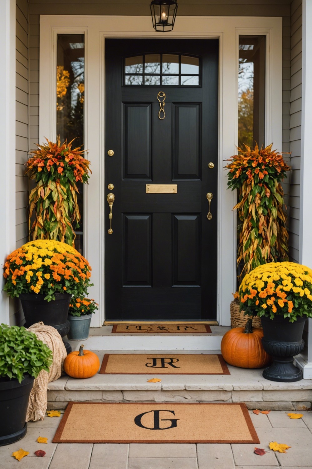 Monogrammed Fall Door Mat