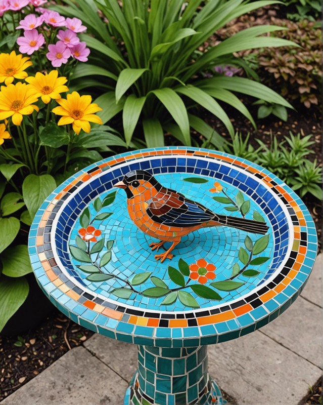 Mosaic Bird Bath
