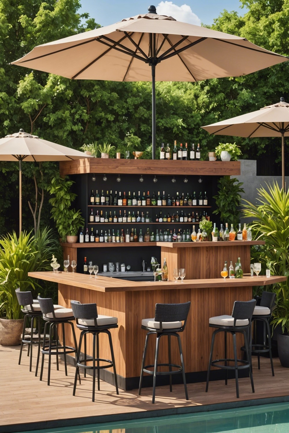 Multi-Level Deck with Outdoor Bar