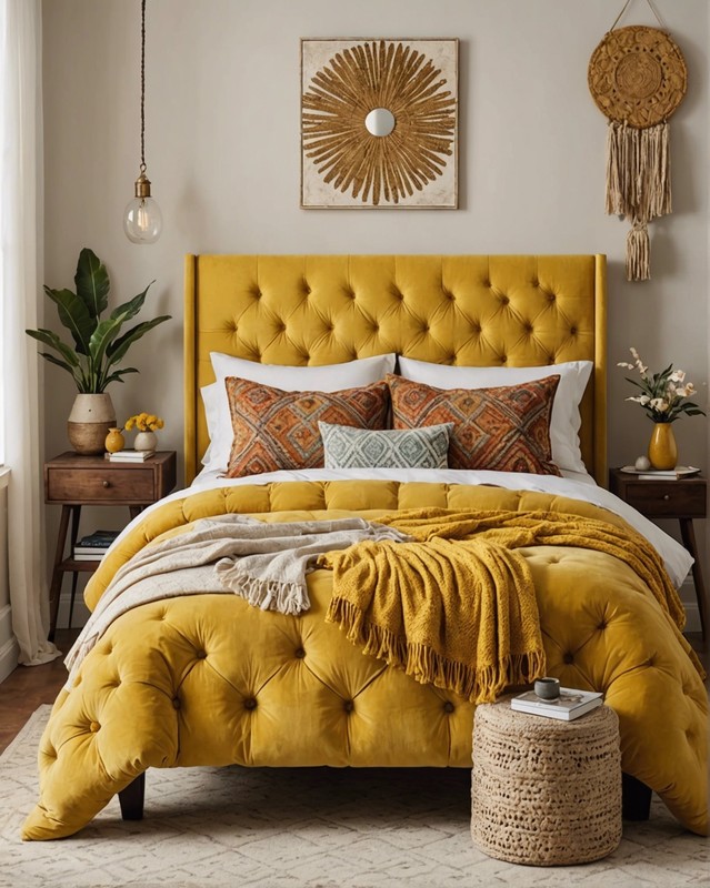 Mustard Tufted Headboard