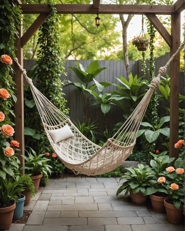 Natural Fiber Hammock with Macrame Details