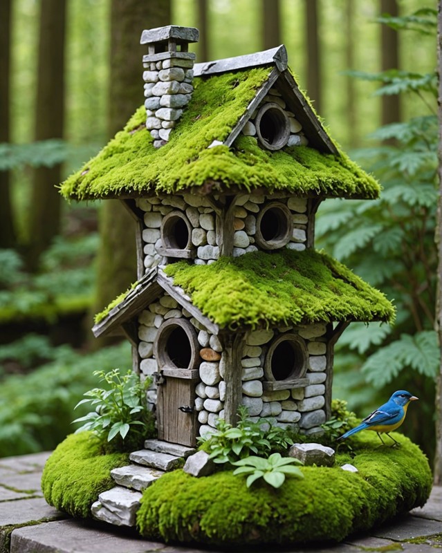 Natural Stone House with Mossy Roof