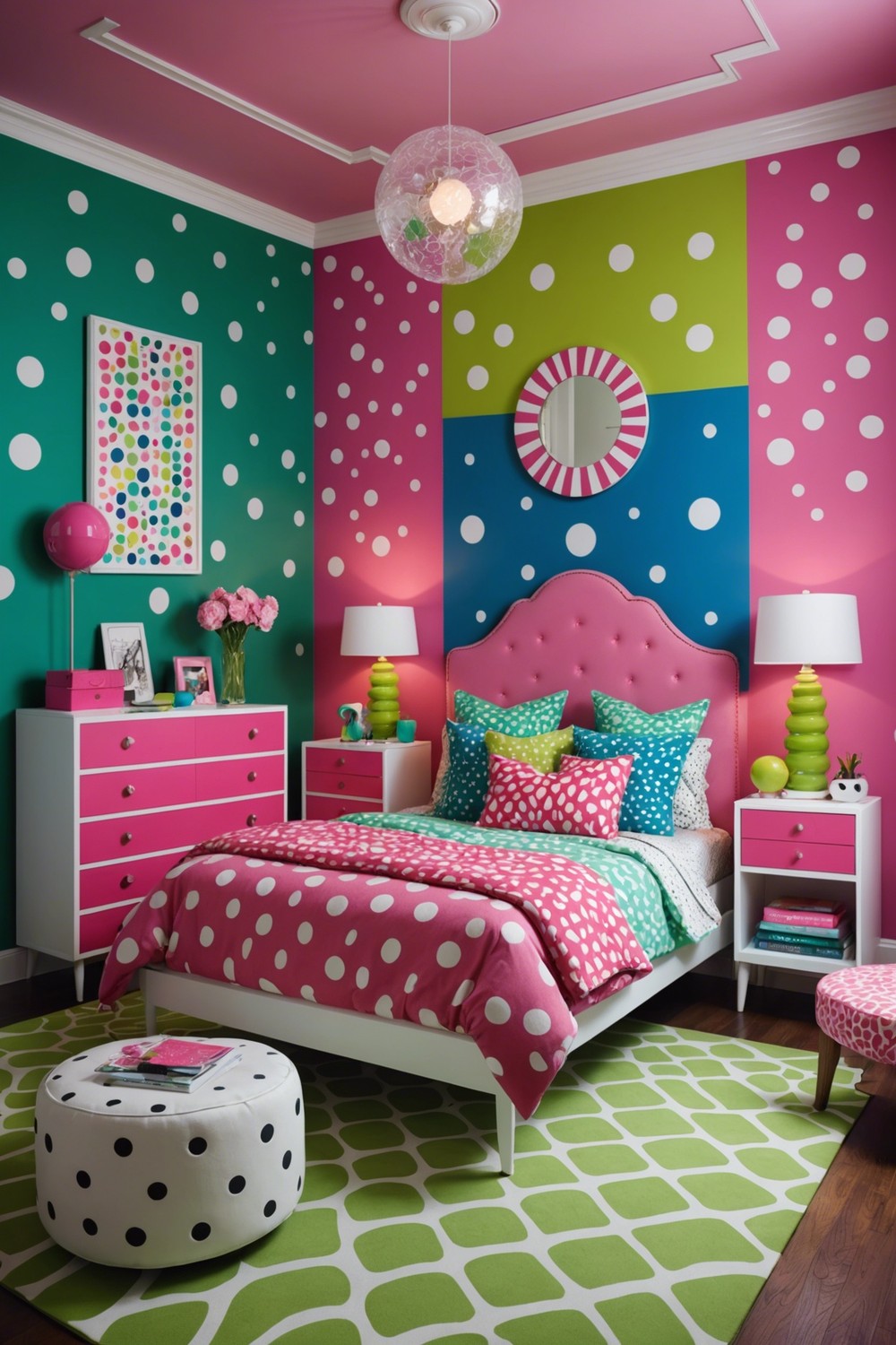 Neon Dreams: Electric Colors and Whimsical Patterns