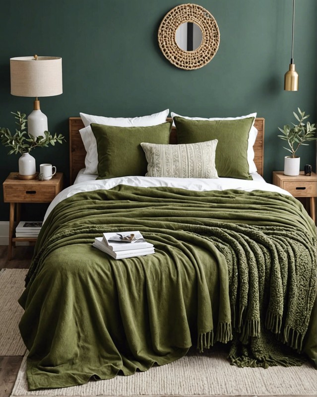 Olive Green Throw Blanket