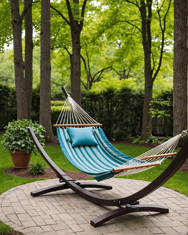 On a hammock stand