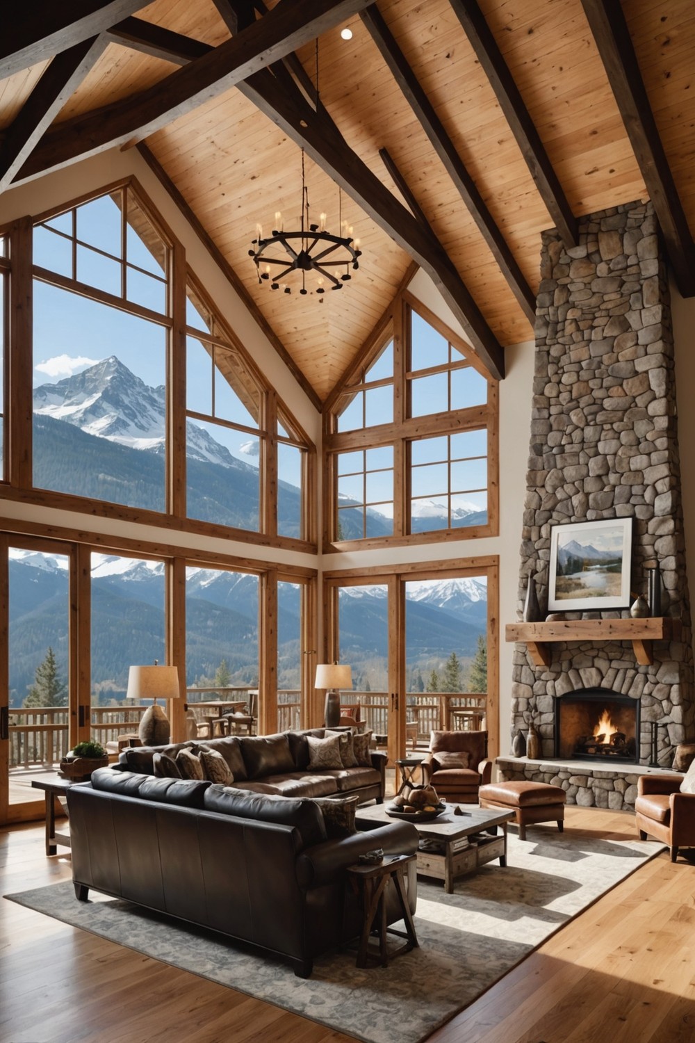 Open-Concept Living Areas with Vaulted Ceilings