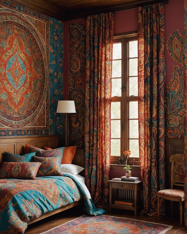 Paisley print curtains