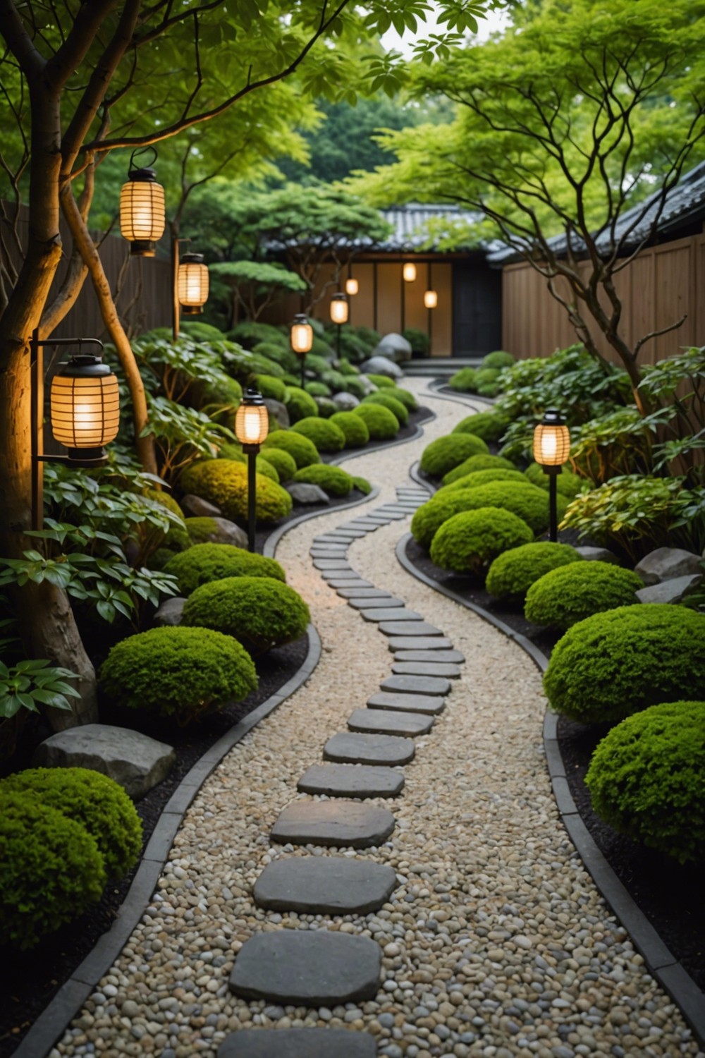 Pebble Pathways and Lanterns