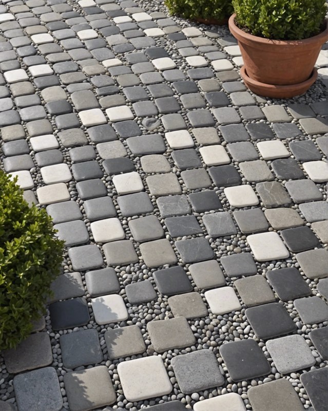 Pebblestone Tile in Gray and White