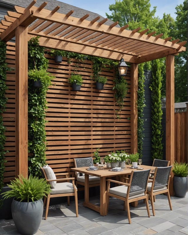 Pergola-Style Wood Patio Wall