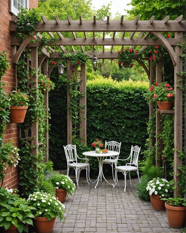 Pergola Gazebo with Climbing Plants