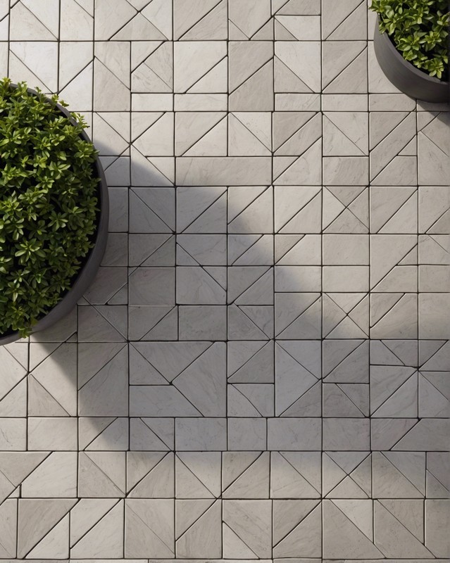 Pinwheel Pattern Porcelain Tiles from Porcelanosa